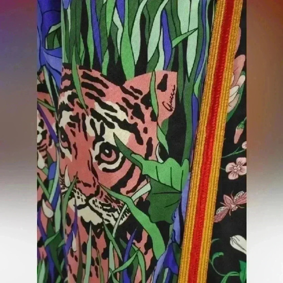 NWT Gucci Women's Black Silk Tiger Floral Print Harem Pant Trousers sz 28 - Picture 8 of 16